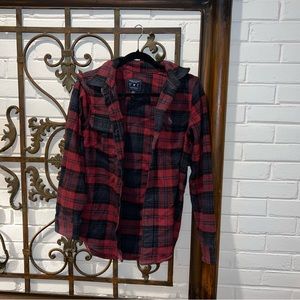 American eagle red plaid heavy shirt